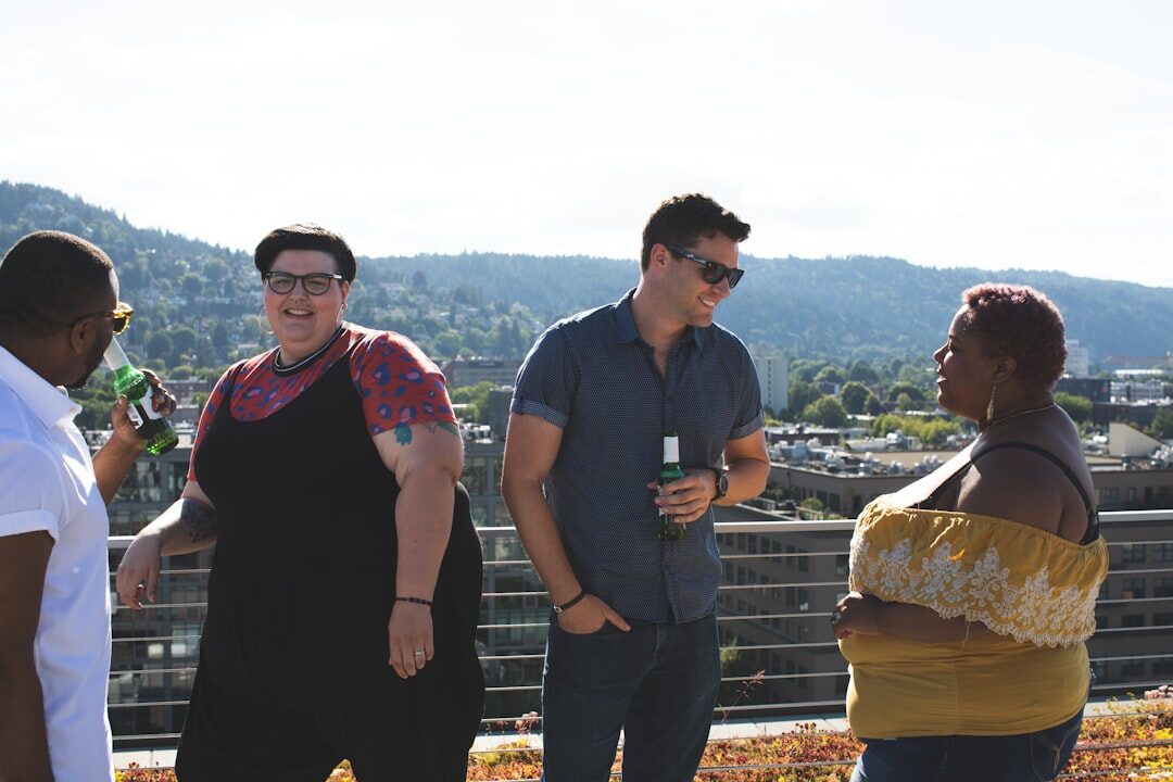 group of actors chatting