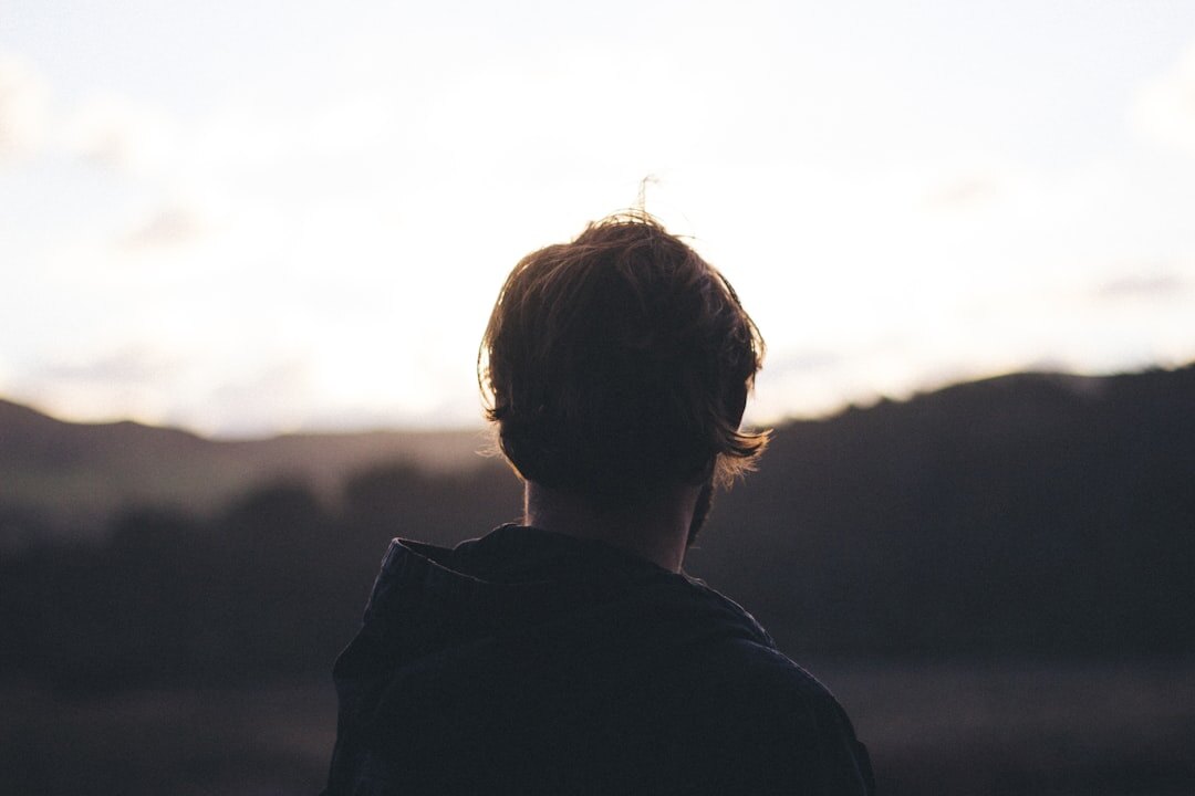 man thinking alone